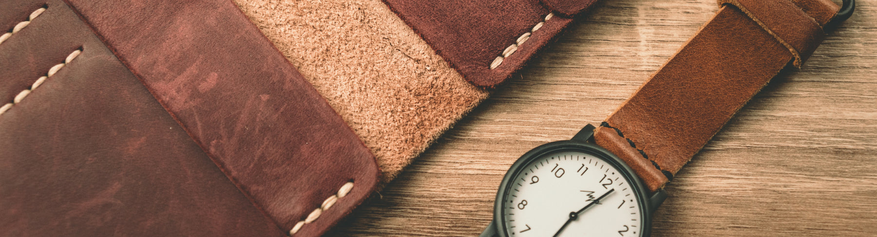 leather, leather watch, leather wallet