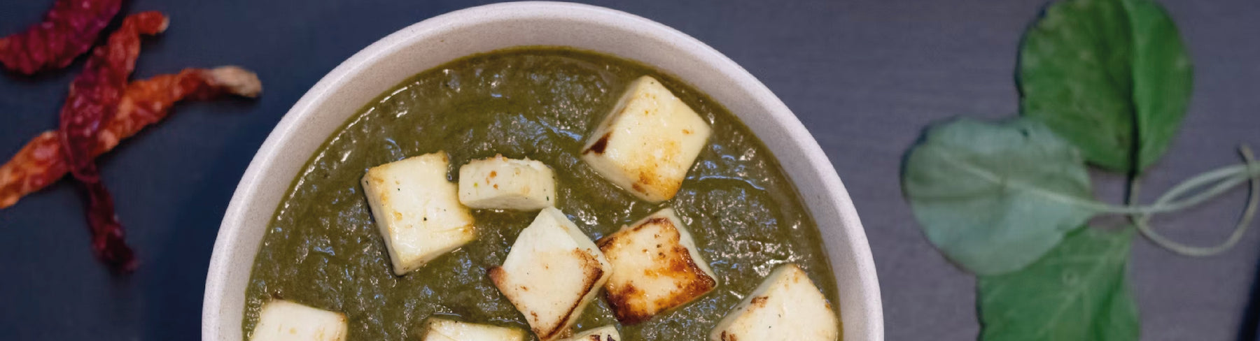 Vegan palak paneer with soy-free, dairy-free paneer