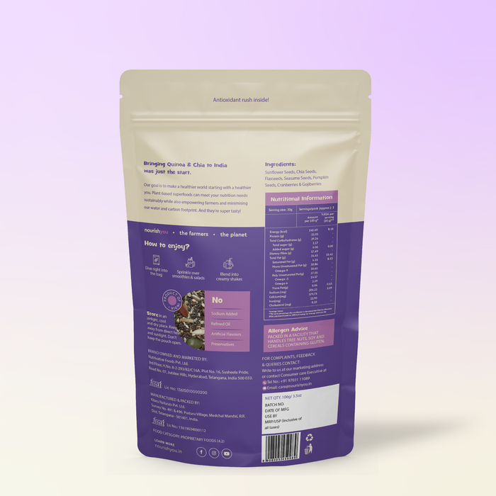 Antioxidant Boost Seed Mix, Rich In Fiber, Superfood