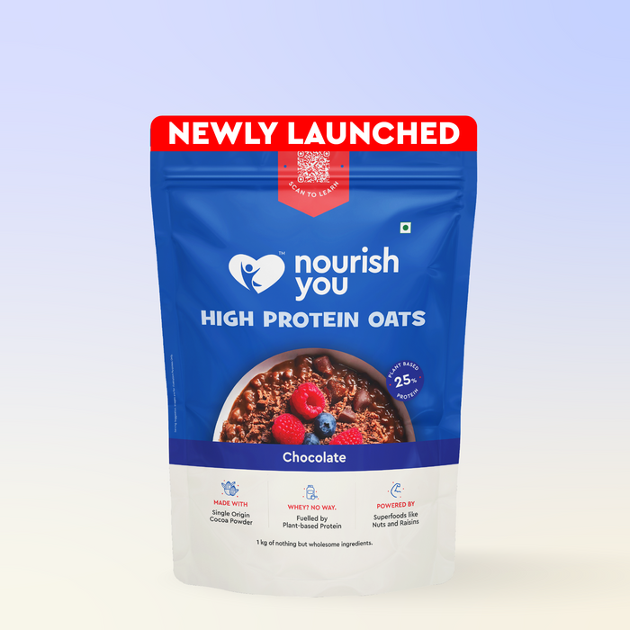 High Protein Oats - Chocolate | 25% Protein | 1 KG | No Whey Isolate
