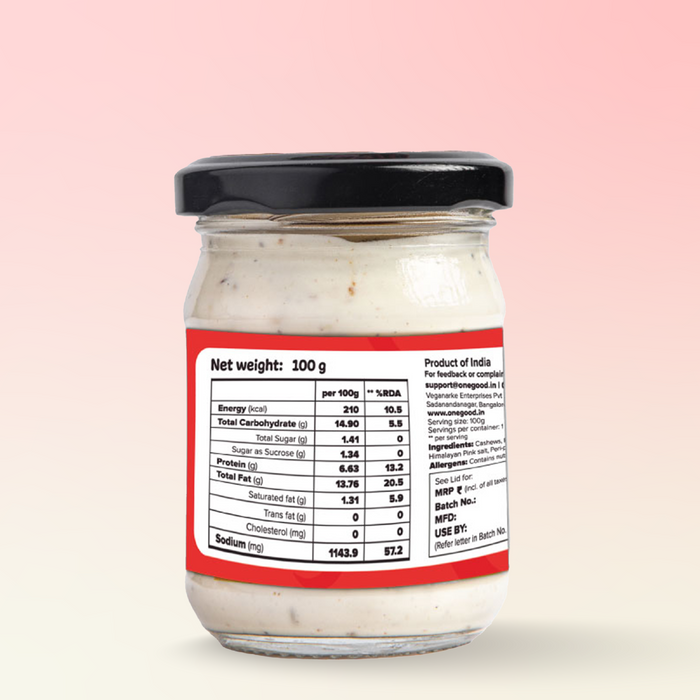 Cashew cheese spread - 100 gm | Peri-peri | clean label, great taste