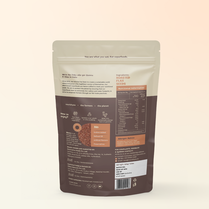 Roasted flax seeds, Omega-3 Rich, Fiber Packed