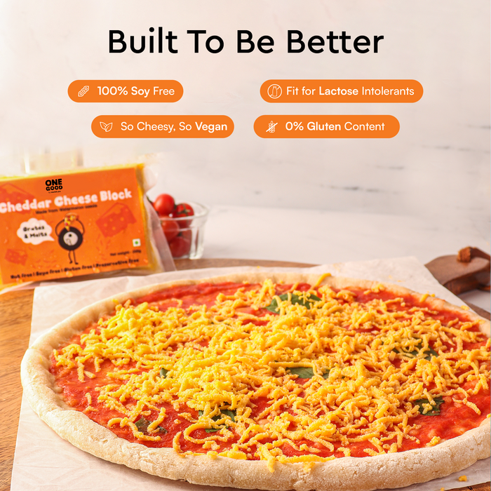 Plant based cheddar cheese block | 200 gm