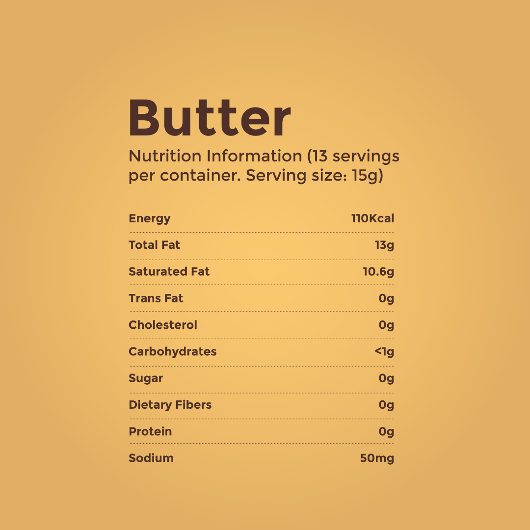 Ghee Butter Nutrition Label at Ethan Heyer blog