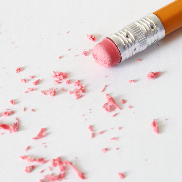 eraser, mistakes