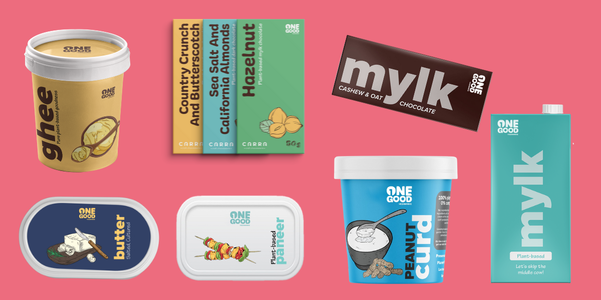 one good mylk, chocolate milk, vegan ghee, vegan butter, vegan milk, vegan mylk, plant-based mylk, vegan chocolate, vegan paneer, vegan curd