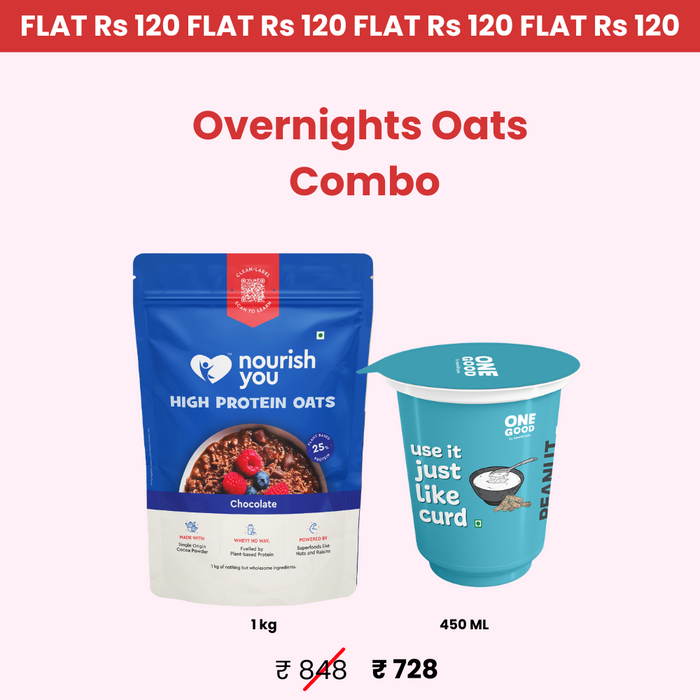 OVERNIGHT OATS COMBO- HIGH PROTEIN OATS | PEANUT KURD