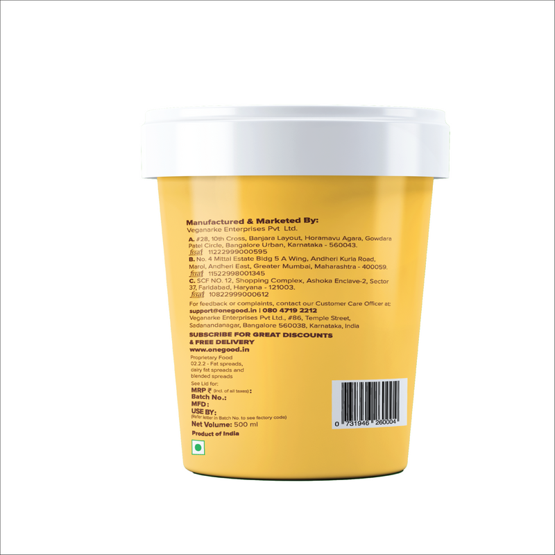 Vegan ghee - 500 ml | Zero cholesterol, zero trans fat, clean label