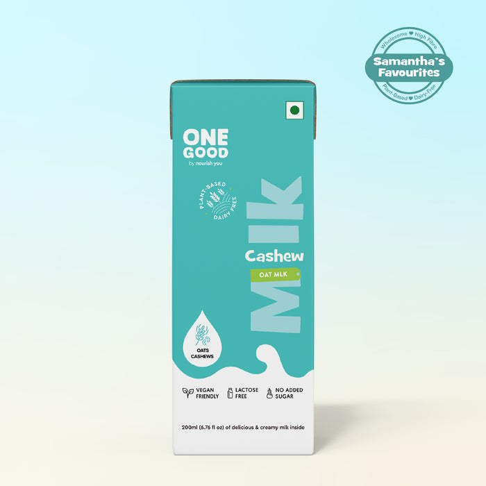 Sugar-Free Cashew Oat Mlk | Plant Based Mlk | 200ml | Lactose-Free| Gut-Friendly