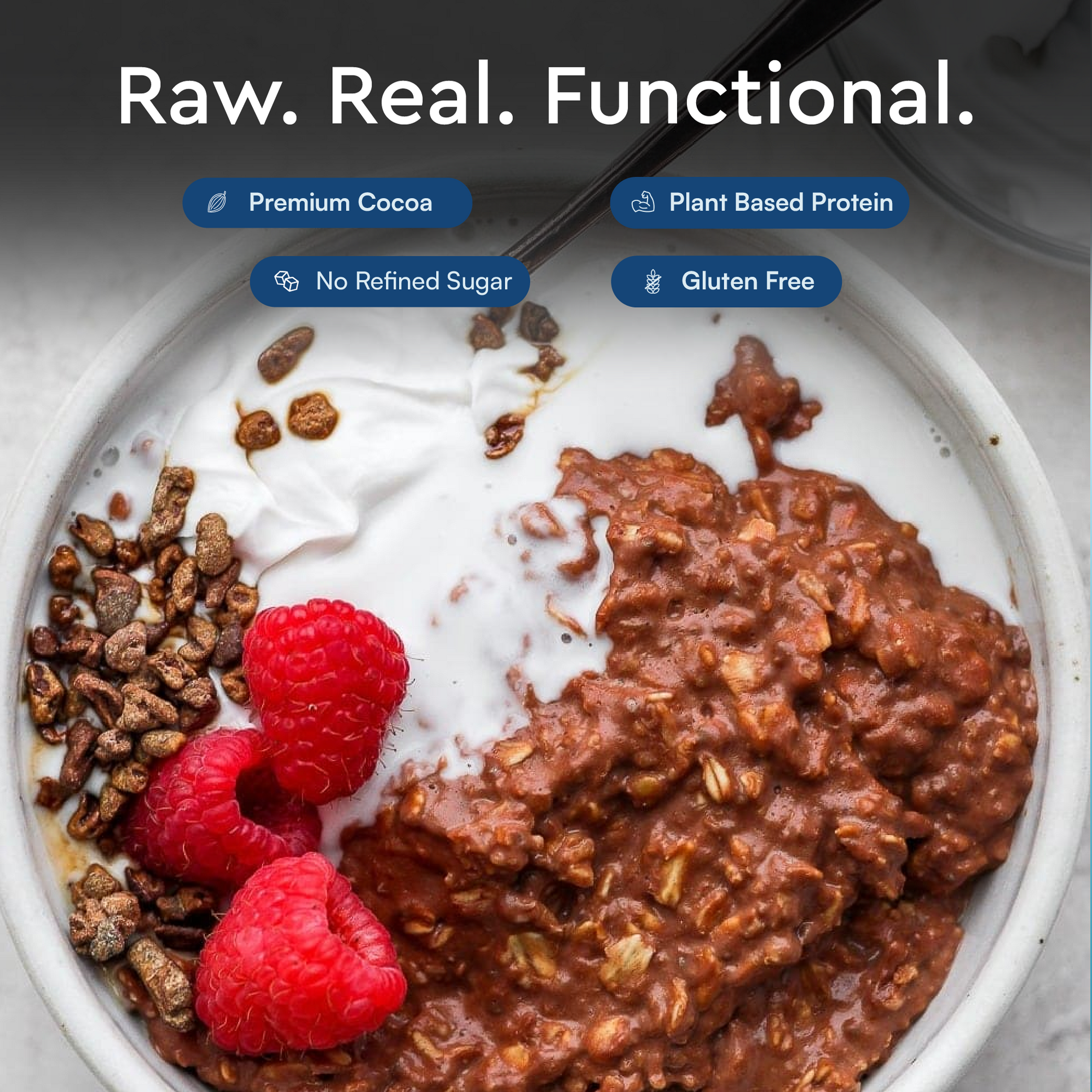 High Protein Oats - Chocolate 25g Protein No Whey Isolate - Nourish You