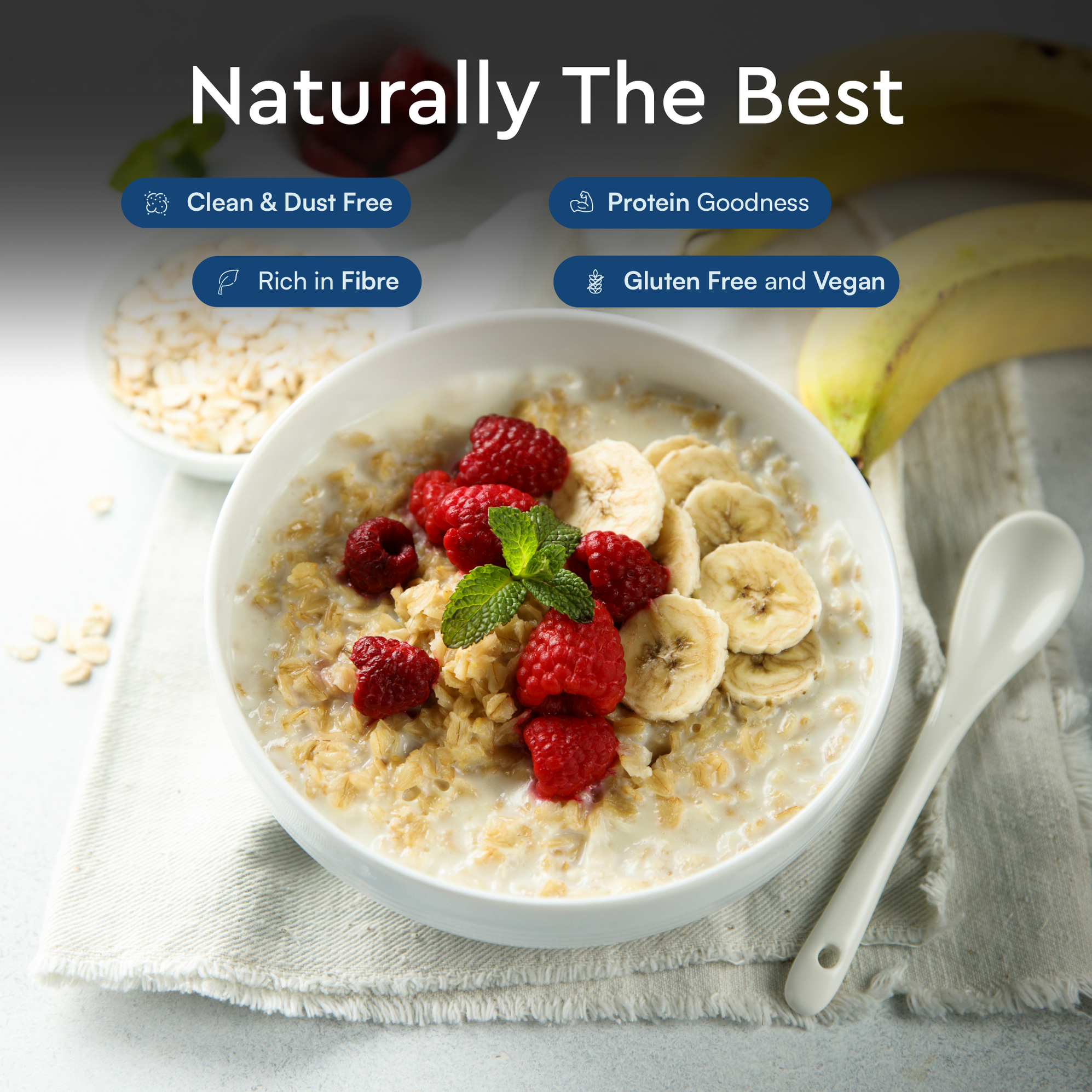 Rolled Oats: Jumbo Rolled Oats Fiber Protein - Healthy Nutrition ...