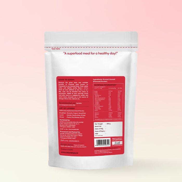 Flaxseed powder (linseed meal), Dietary Fiber, Omega-3 | 200G