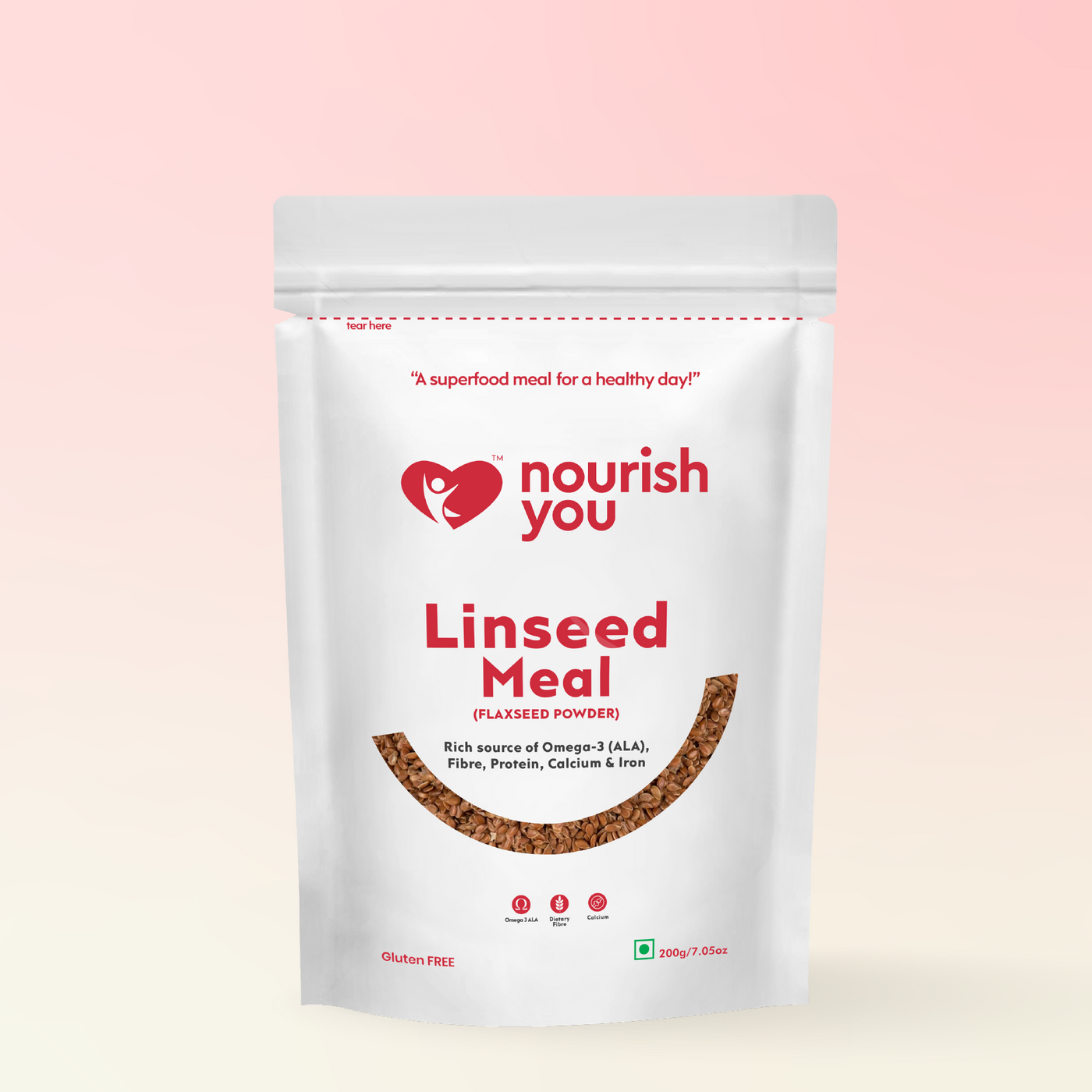 Flaxseed powder (linseed meal), Dietary Fiber, Omega-3 | 200G - Nourish You