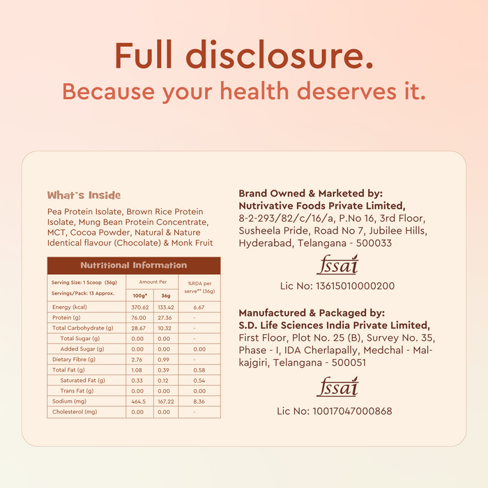 One Good Plant Protein – Chocolate | 500g | 27g Protein | All 9 Essential Amino Acids | Clean Label