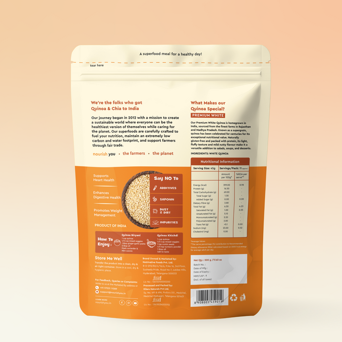 Premium White Quinoa, Superfood, Wholegrain 500gm