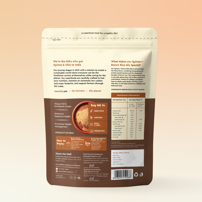 Quinoa With Brown Rice Mix, Superfood, Wholegrain 500gm