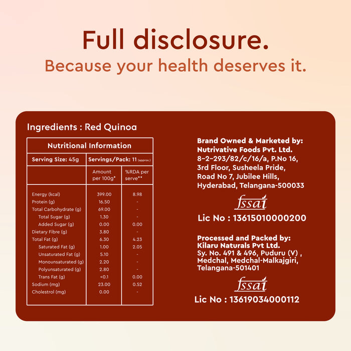 Red Quinoa, Superfood, Wholegrain 500gm