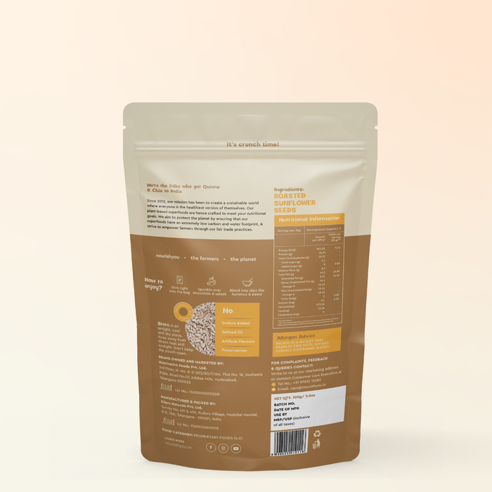Roasted sunflower seeds, Vitamin-E Rich, Heart Healthy