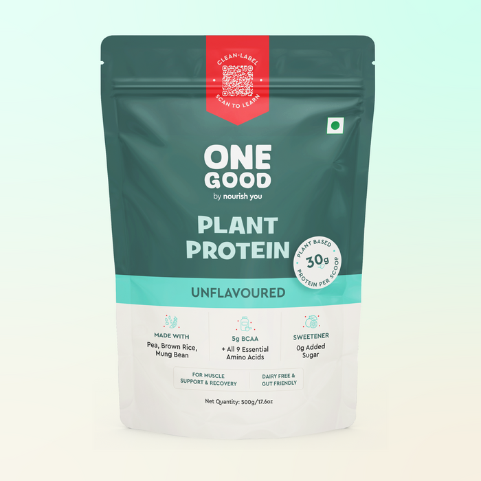 One Good Plant Protein Powder- Unflavoured  | 500g | 30g Protein | All 9 Essential Amino Acids | Clean Label