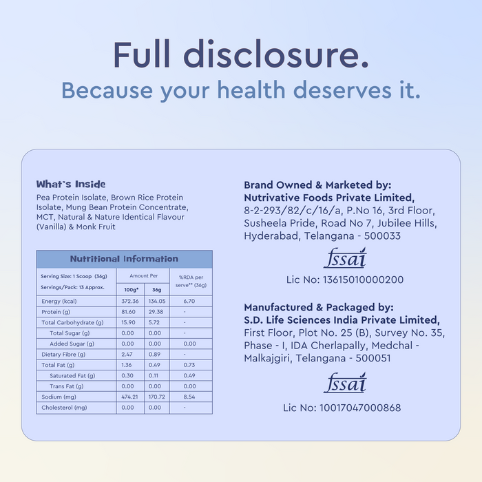 One Good Plant Protein – Vanilla | 500g | 29g Protein | All 9 Essential Amino Acids | Clean Label