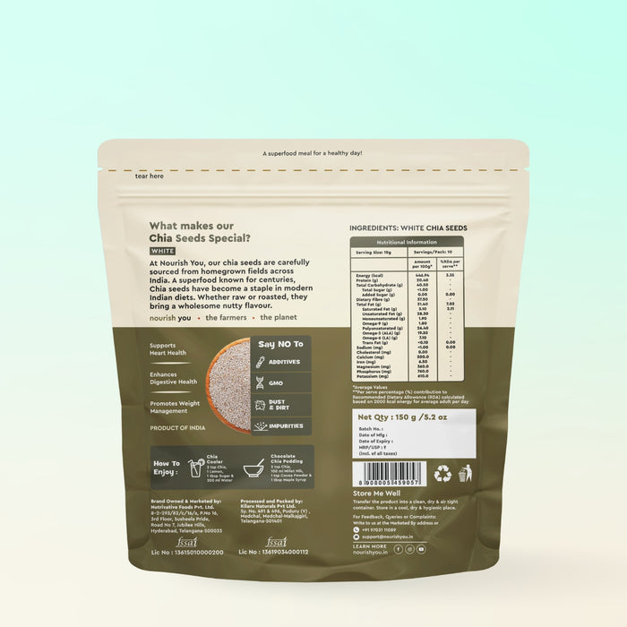 White Chia Seeds, Fiber Rich